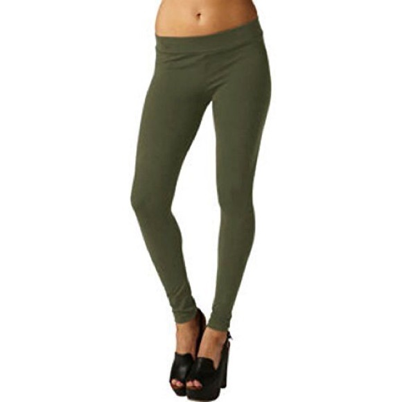 Matty M Pants - Matty M Army Green Leggings Matty M Pants - Matty M Army Green Leggings